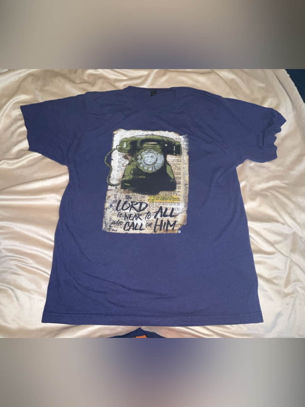 Tultex Navy The Lord is Near Short Sleeve Tee